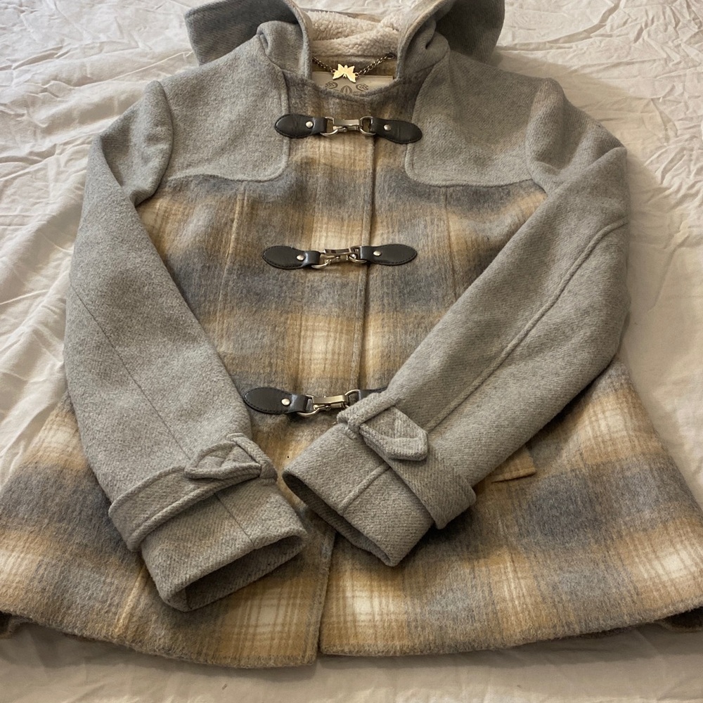 Ever New Gray and Tan Pea Coat